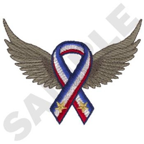 Ribbon With Wings Machine Embroidery Design