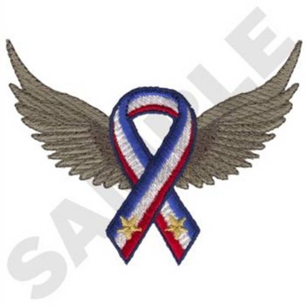 Picture of Ribbon With Wings Machine Embroidery Design