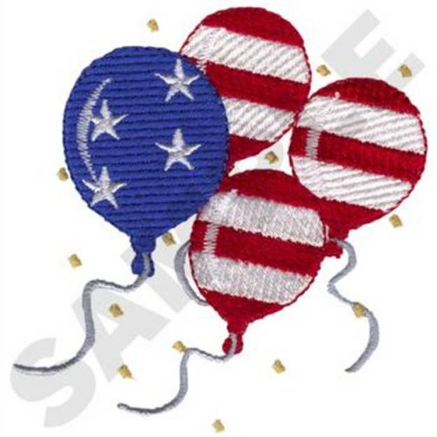 Picture of Patriotic Balloons Machine Embroidery Design