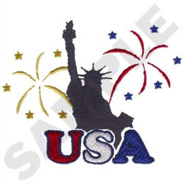 Picture of Statue Of Liberty Machine Embroidery Design