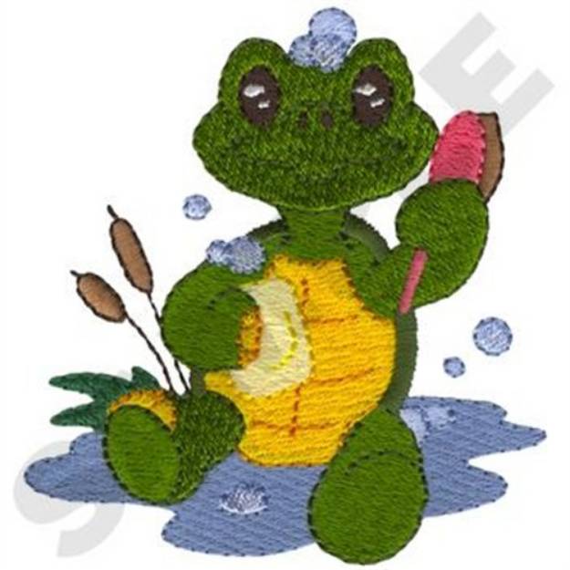 Picture of Bathing Tortoise Machine Embroidery Design
