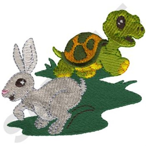 Tortoise And Hare Machine Embroidery Design