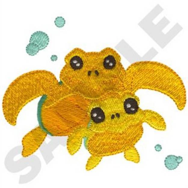 Picture of Sea Turtle With Baby Machine Embroidery Design