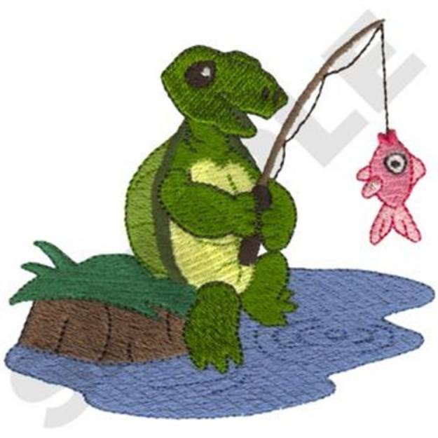 Picture of Fishing Turtle Machine Embroidery Design