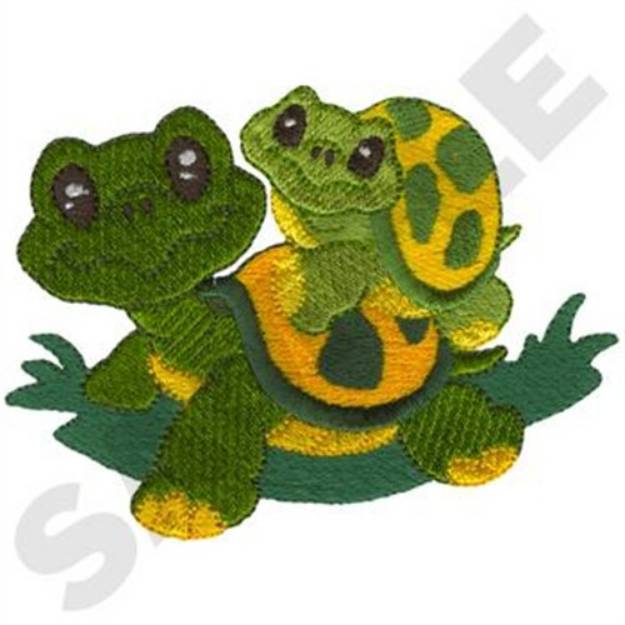 Picture of Tortoise With Baby Machine Embroidery Design