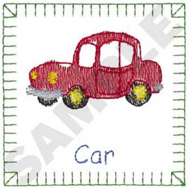Picture of Car Quilt Square Machine Embroidery Design
