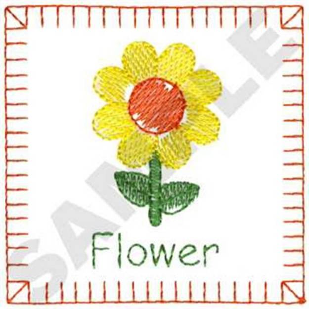 Picture of Flower Quilt Square Machine Embroidery Design
