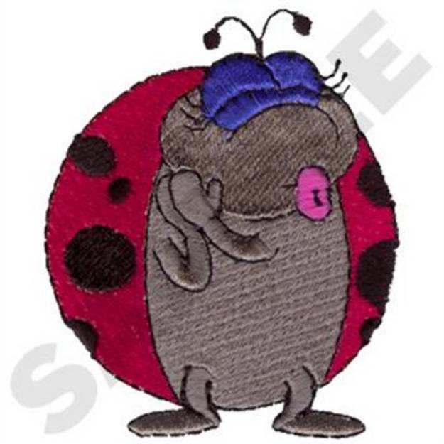 Picture of Girl Ladybug Kissing Machine Embroidery Design