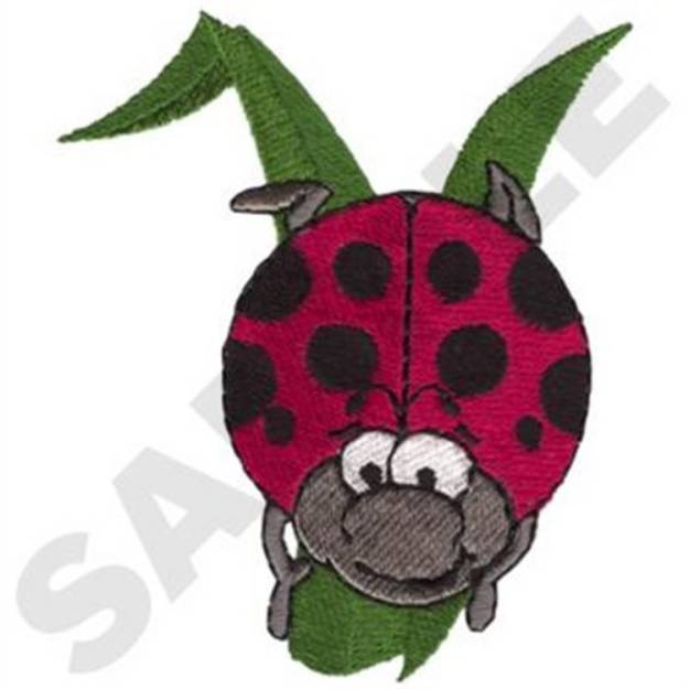 Picture of Boy Ladybug On Blade Of Grass Machine Embroidery Design