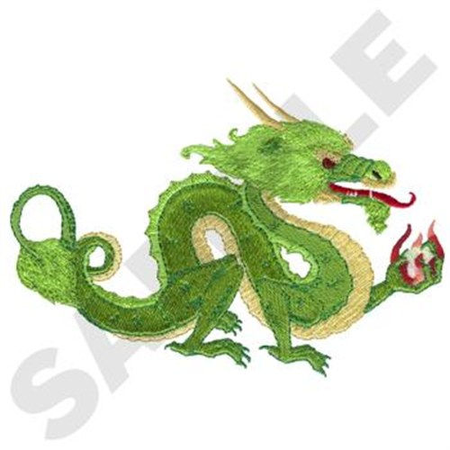 Dragon With Pearl Machine Embroidery Design