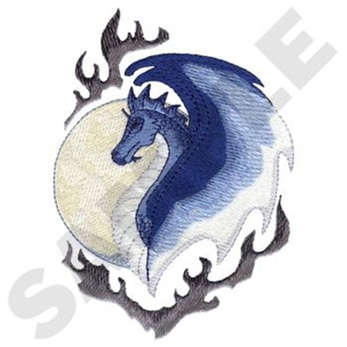 Blue Dragon Machine Embroidery Design