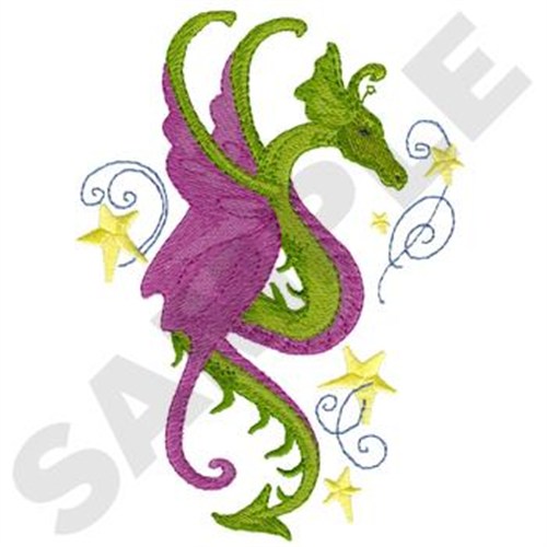 Starry Dragon Machine Embroidery Design