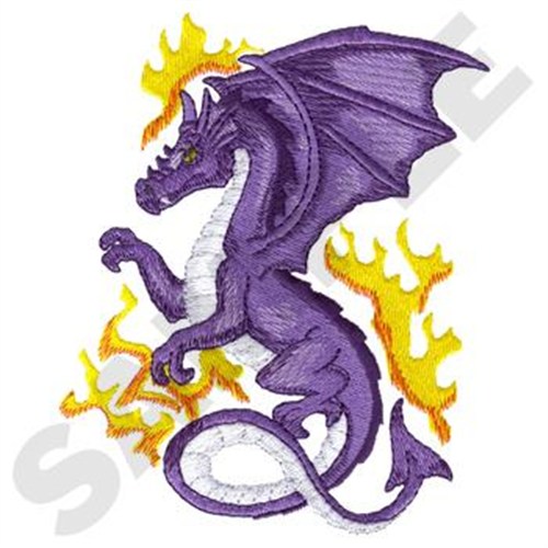 Purple Dragon Machine Embroidery Design