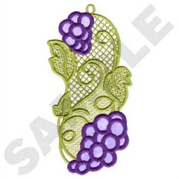 Picture of Grapes Bookmark Applique Machine Embroidery Design
