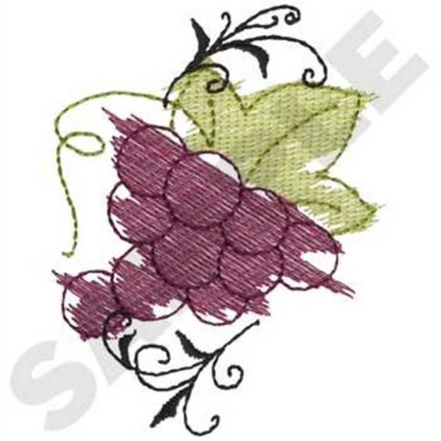 Picture of Grapes & Swirls Machine Embroidery Design