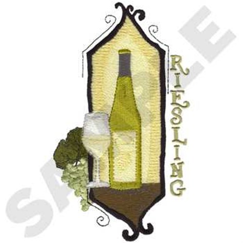 Riesling Wine Machine Embroidery Design