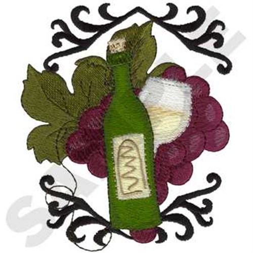 Wine & Swirls Machine Embroidery Design