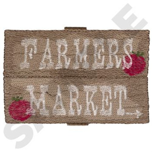 Farmers Market Sign Machine Embroidery Design