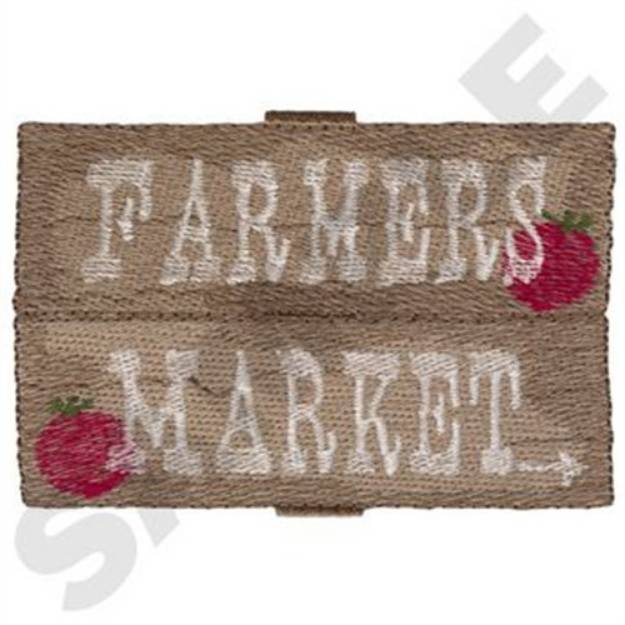 Picture of Farmers Market Sign Machine Embroidery Design