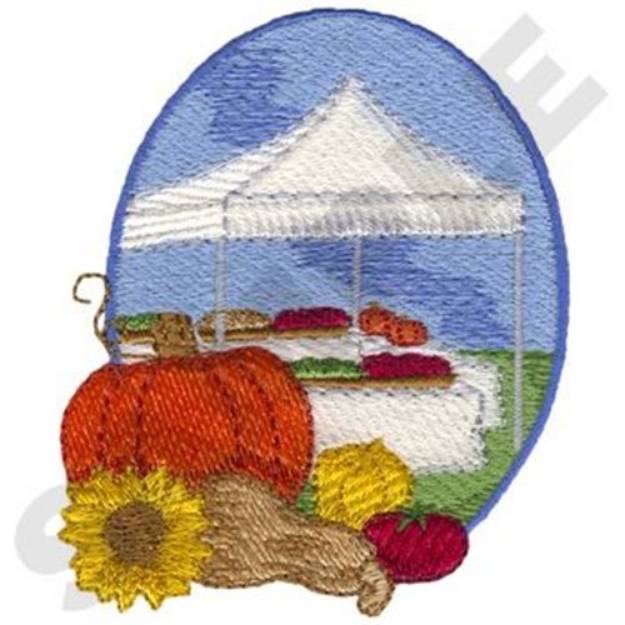 Picture of Vegetable Stand Scene Machine Embroidery Design