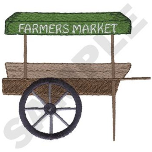 Farmers Market Cart Machine Embroidery Design