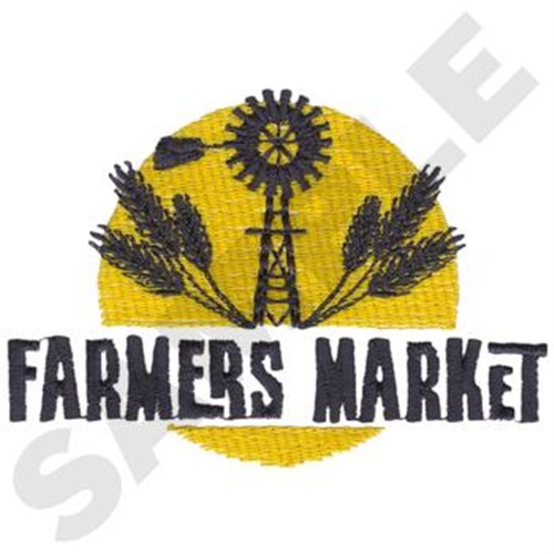 Farmers Market Logo Machine Embroidery Design
