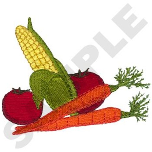 Farmers Market Vegetables Machine Embroidery Design
