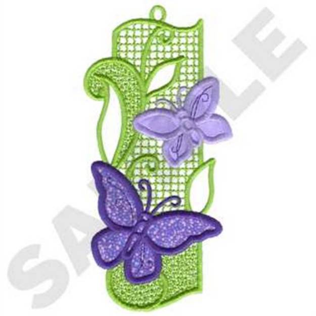 Picture of Butterflies Bookmark Applique Machine Embroidery Design