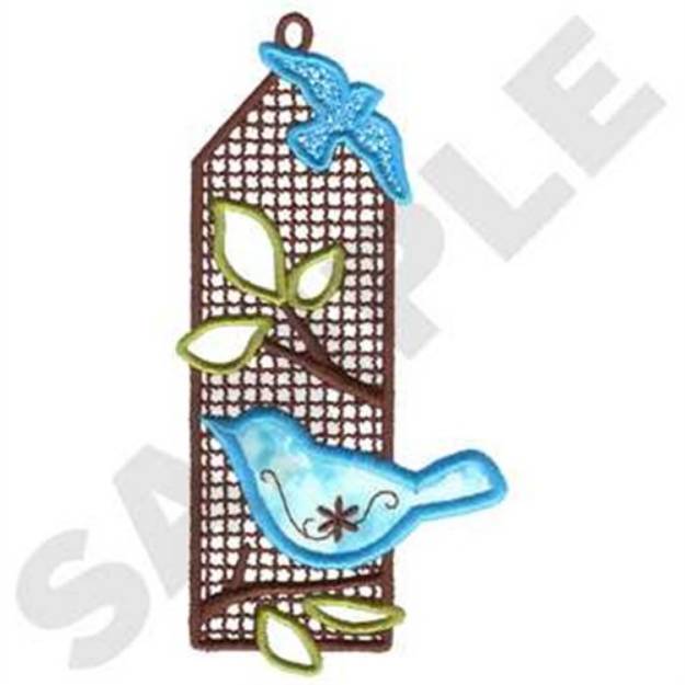 Picture of Bird Bookmark Applique Machine Embroidery Design