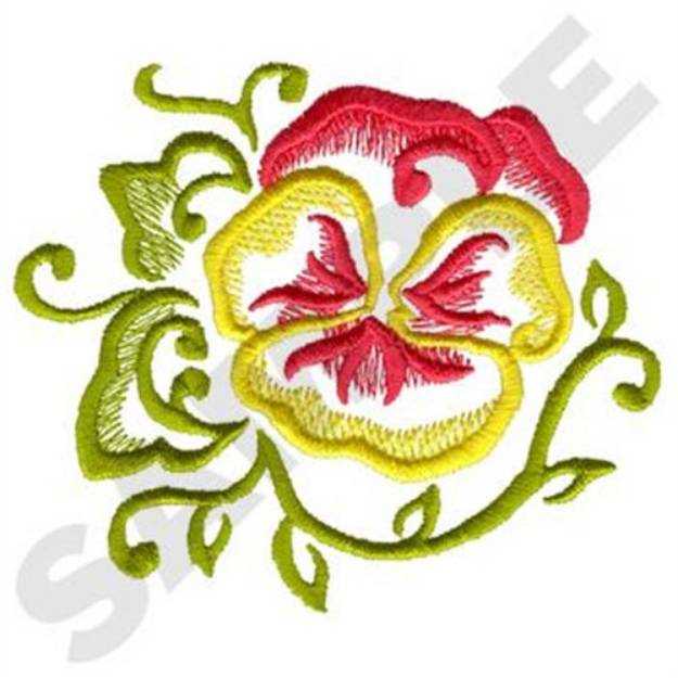 Picture of Embossed Pansy Machine Embroidery Design