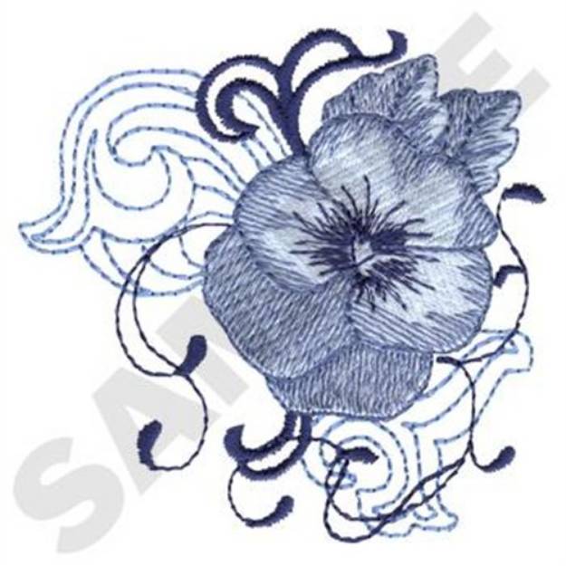 Picture of Vintage Pansy Machine Embroidery Design