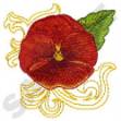 Picture of Pansy With Scroll Machine Embroidery Design