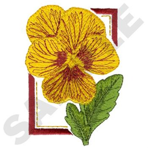 Tiger Eye Pansy Machine Embroidery Design