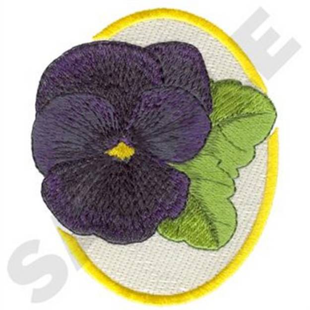 Picture of Black Pansy Machine Embroidery Design