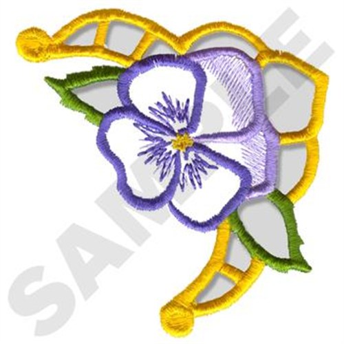 Cutwork Pansy Machine Embroidery Design