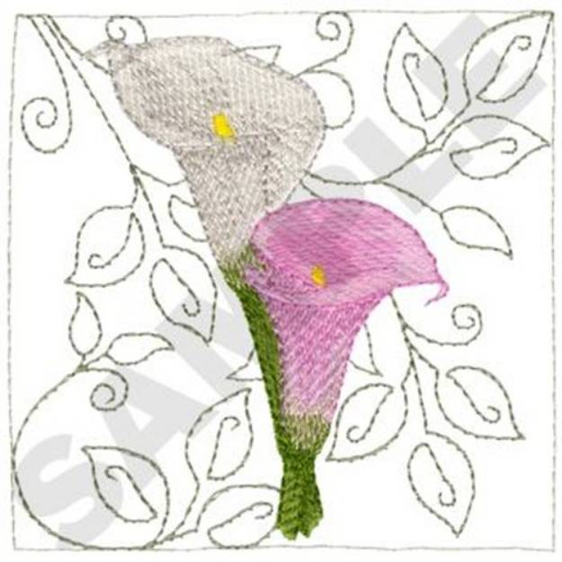 Picture of Calla Lily Quilt Square Machine Embroidery Design