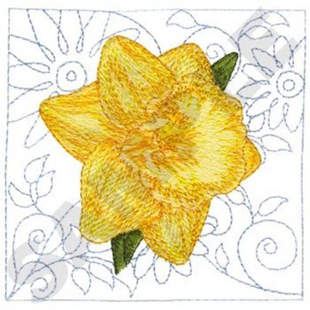 Picture of Daffodil Quilt Square Machine Embroidery Design