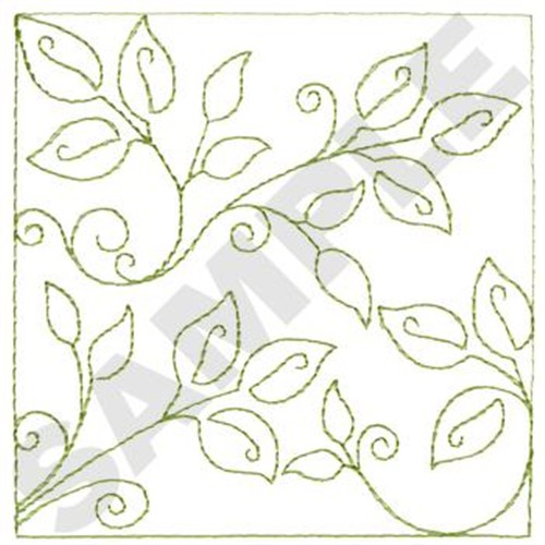 Leaf Background Quilt Square Machine Embroidery Design