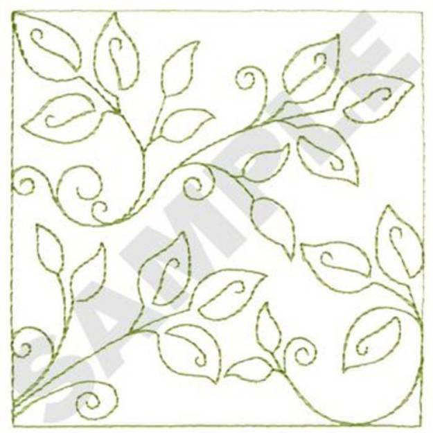 Picture of Leaf Background Quilt Square Machine Embroidery Design