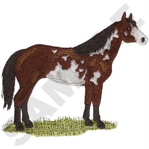 Overo Paint Horse Machine Embroidery Design