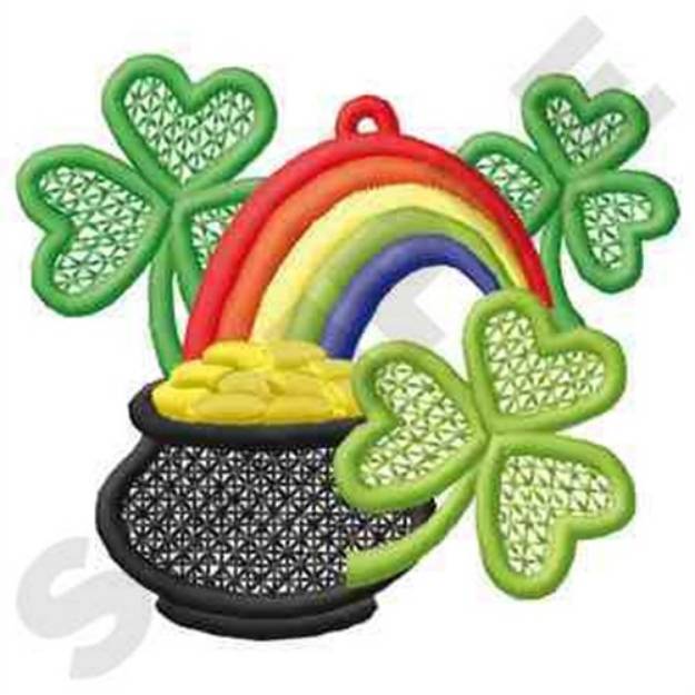 Picture of Pot Of Gold W/rainbow Machine Embroidery Design