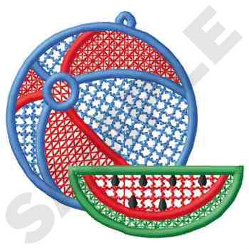 Summer Beach Ball Machine Embroidery Design
