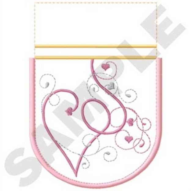 Picture of Hearts Gift Bag (front) Machine Embroidery Design