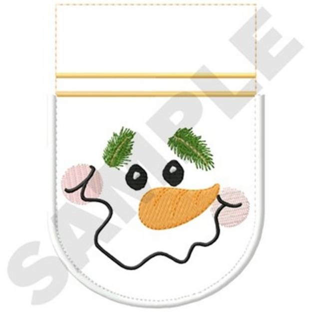 Picture of Snowman Gift Bag (front) Machine Embroidery Design