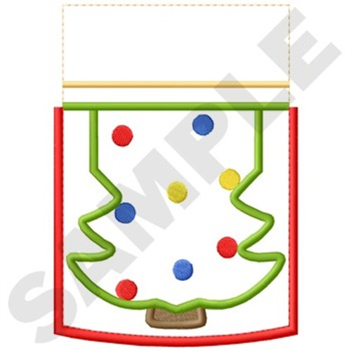 Christmas Tree Gift Bag (front) Machine Embroidery Design
