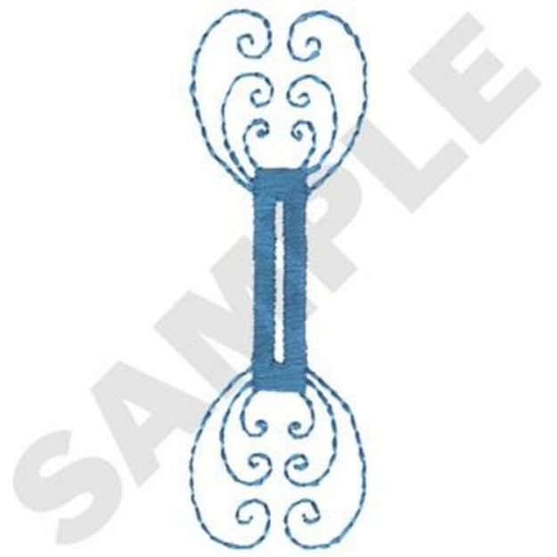 Picture of Heart Scroll Buttonhole Machine Embroidery Design