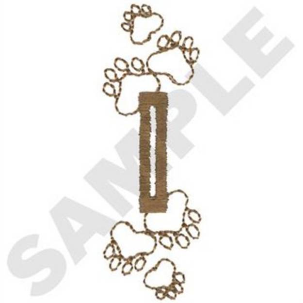 Picture of Paw Prints Buttonhole Machine Embroidery Design