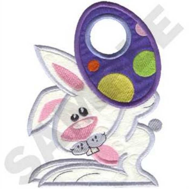Picture of Easter Bunny Towel Topper Machine Embroidery Design