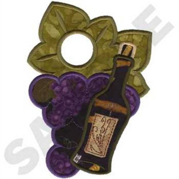 Picture of Wine Towel Topper Machine Embroidery Design