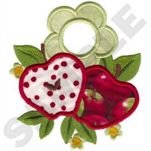 Picture of Apple Towel Topper Machine Embroidery Design